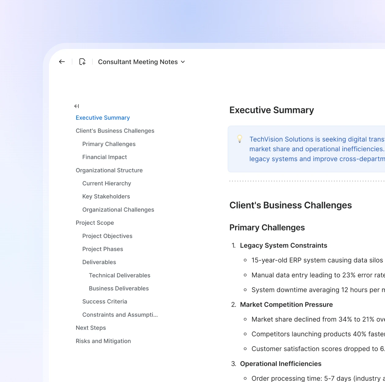 Consultants use case