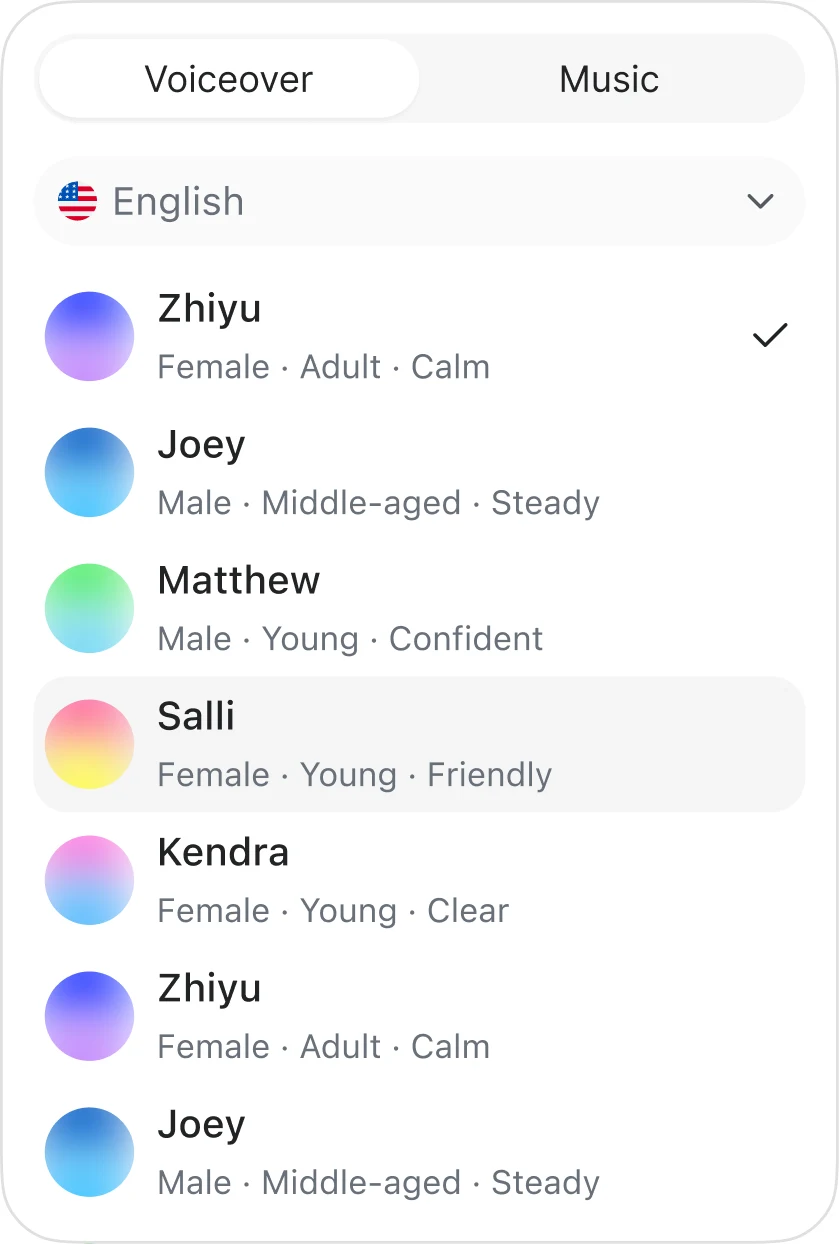 Voice-over options